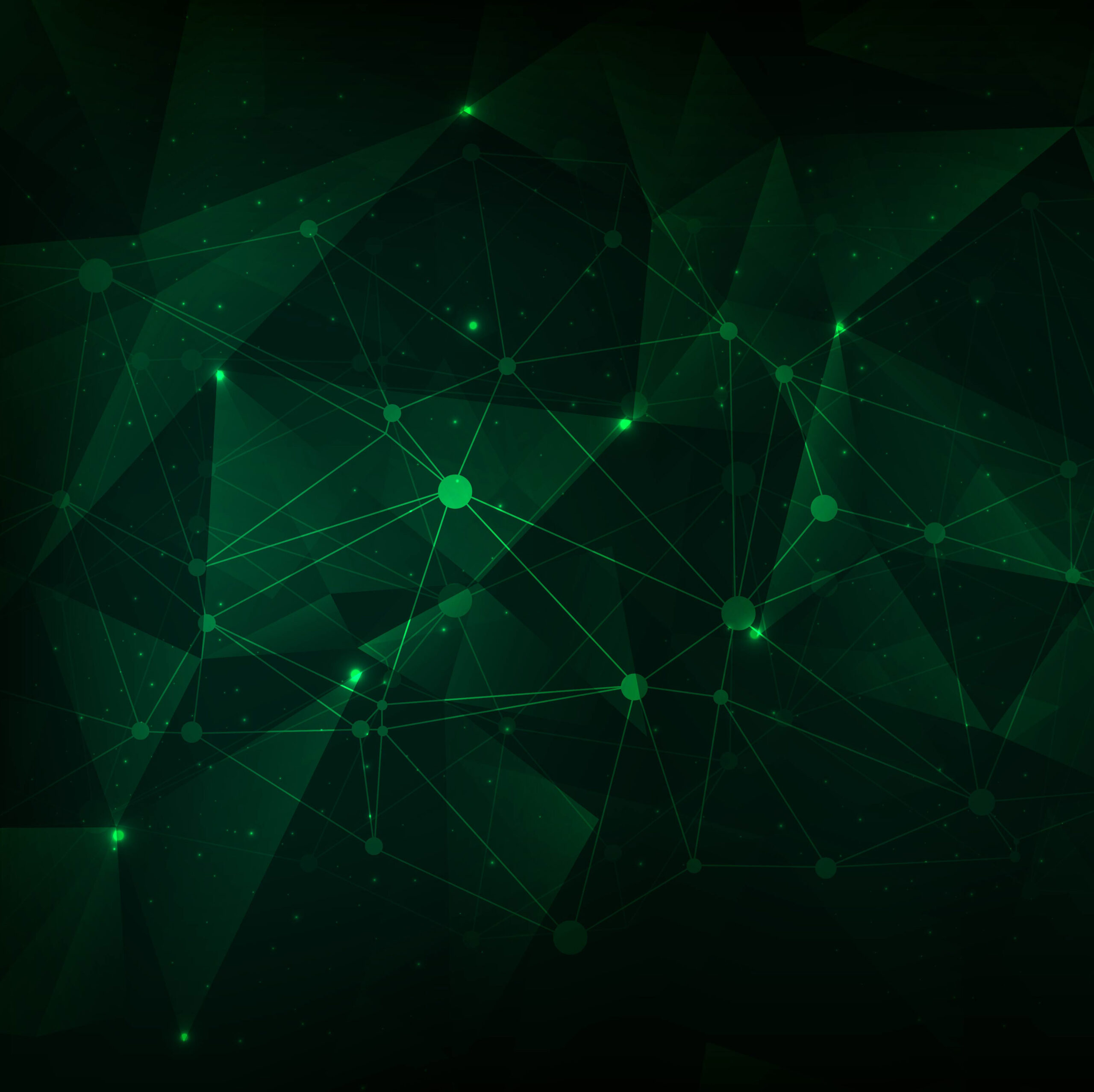 Abstract polygonal space low poly dark background with connecting dots and lines background